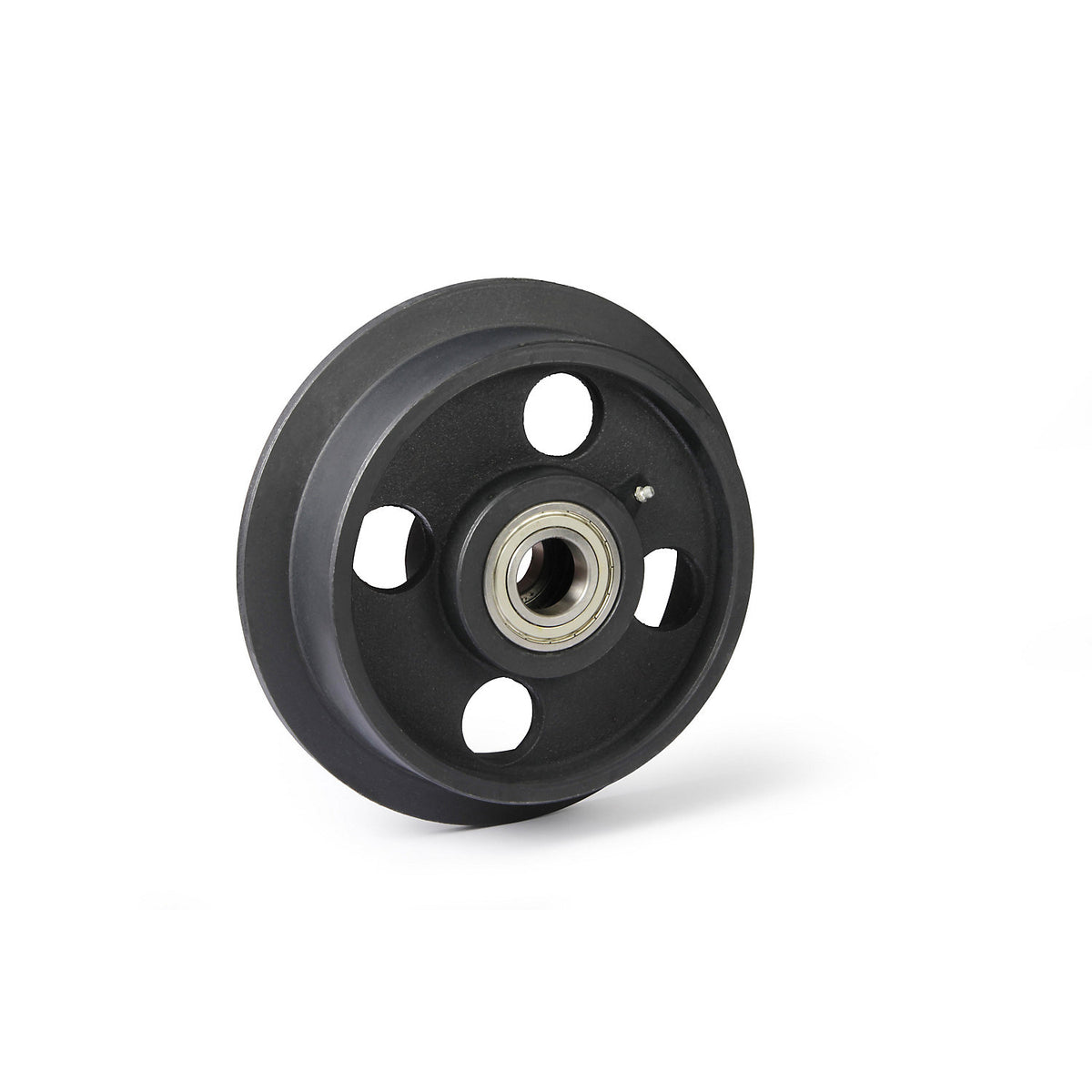 Grey cast iron wheel with flange, ball bearings, wheel Ø with flange 300 mm, max. load 3000 kg.
