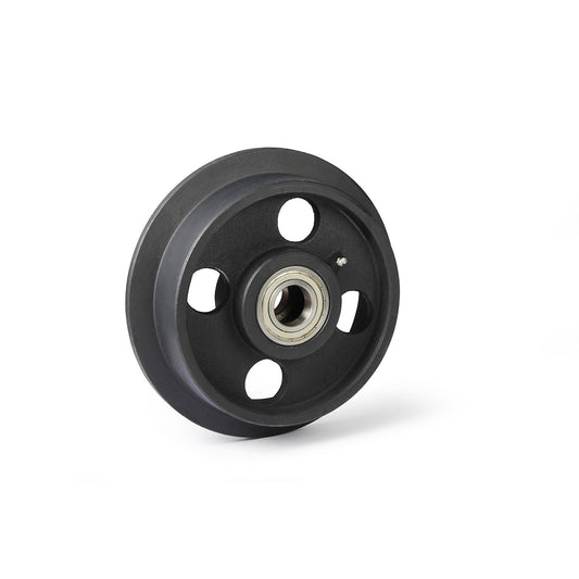 Grey cast iron wheel with flange, ball bearings, wheel Ø with flange 300 mm, max. load 3000 kg.