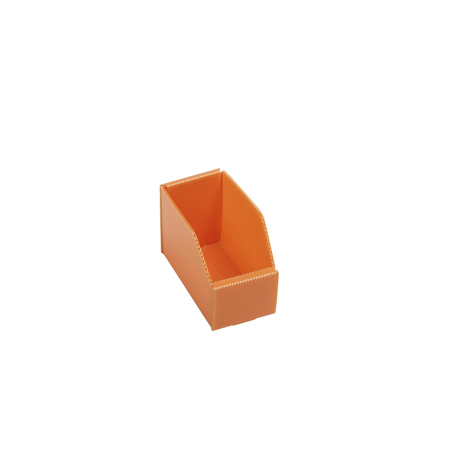 Plastic shelf bin, folding, LxWxH 150 x 75 x 100 mm, orange, pack of 25.
