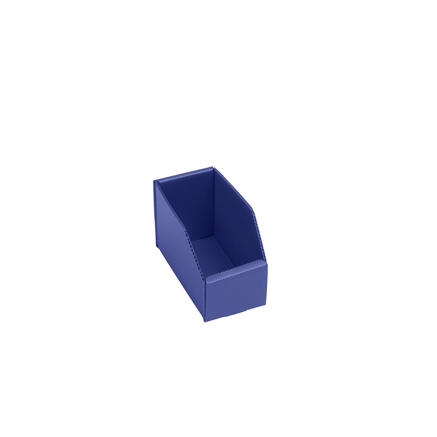 Plastic shelf bin, folding, LxWxH 150 x 75 x 100 mm, blue, pack of 25.