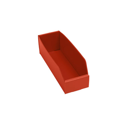 Plastic shelf bin, folding, LxWxH 300x100x100 mm, red, pack of 25.
