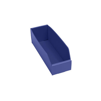 Plastic shelf bin, folding, LxWxH 300x100x100 mm, blue, pack of 25.