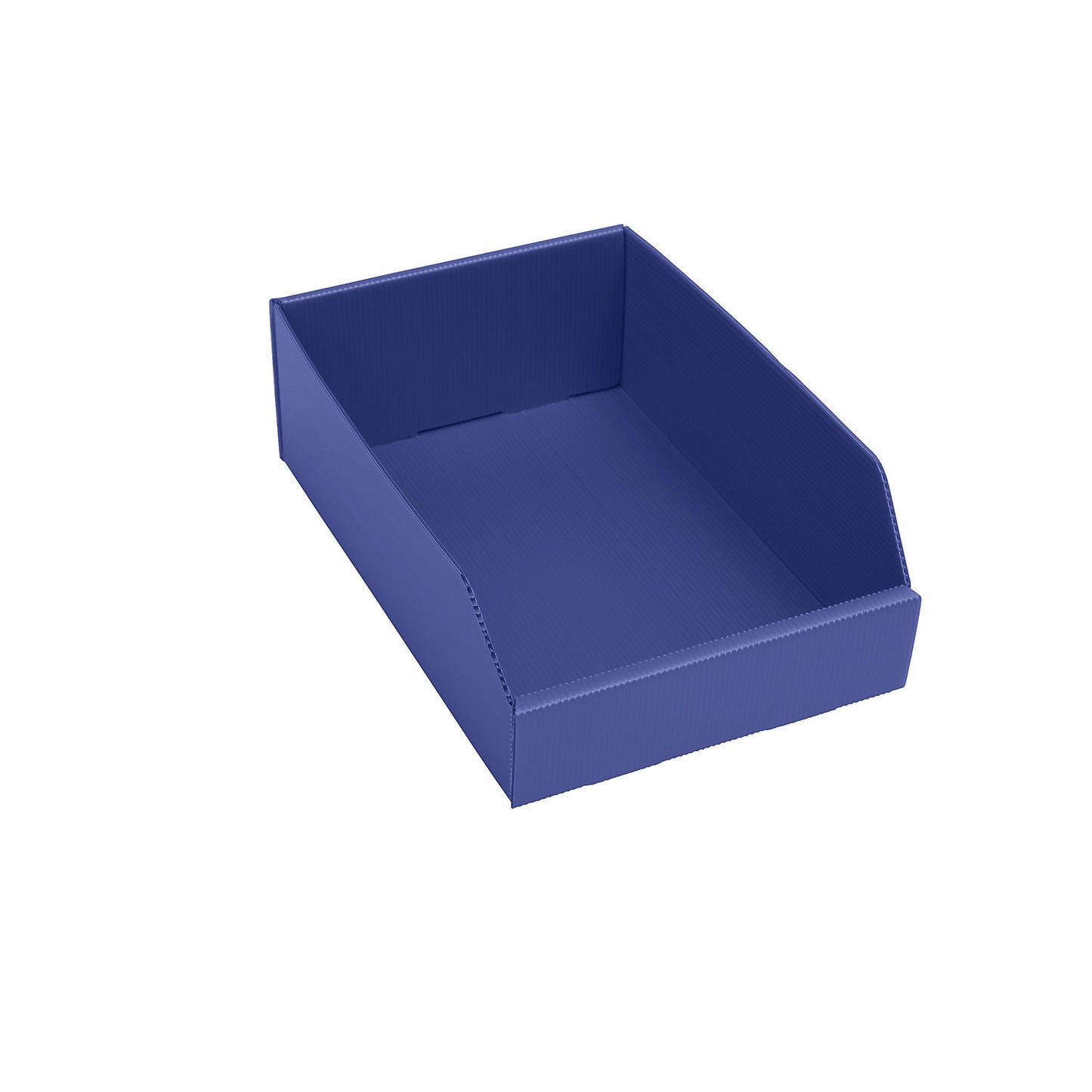Plastic shelf bin, folding, LxWxH 300x200x100 mm, blue, pack of 25.