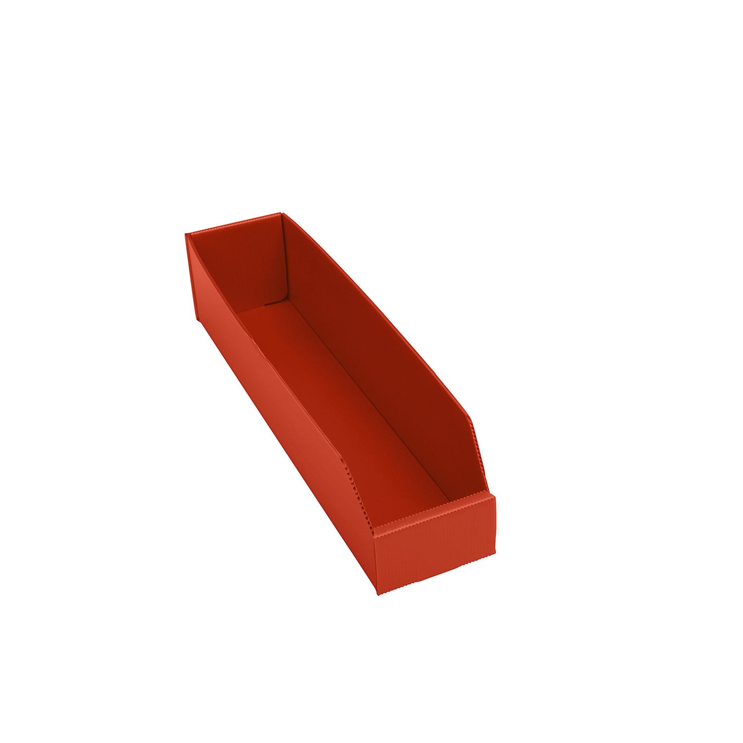 Plastic shelf bin, folding, LxWxH 450x100x100 mm, red, pack of 25.