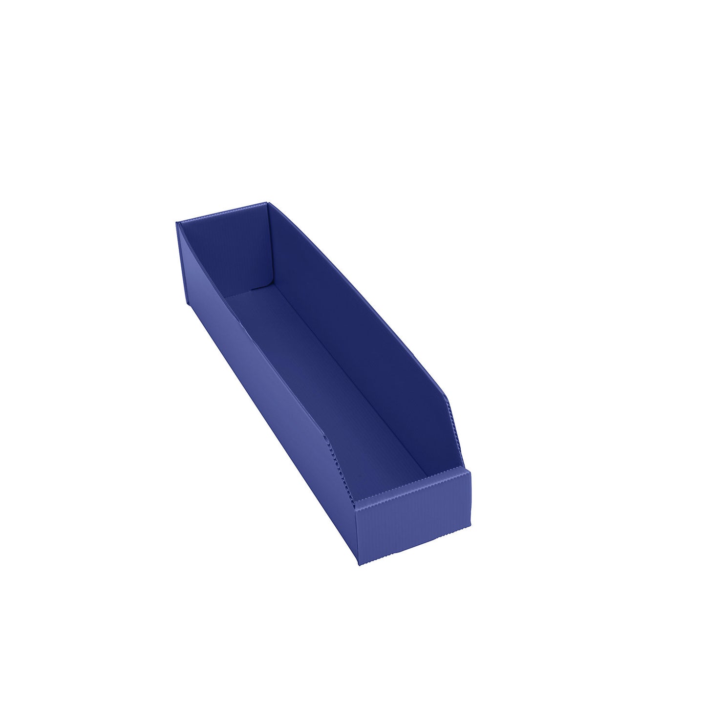 Plastic shelf bin, folding, LxWxH 450x100x100 mm, blue, pack of 25.