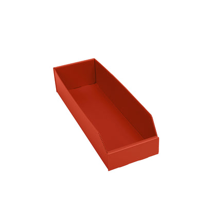 Plastic shelf bin, folding, LxWxH 450 x 150 x 100 mm, red, pack of 25.