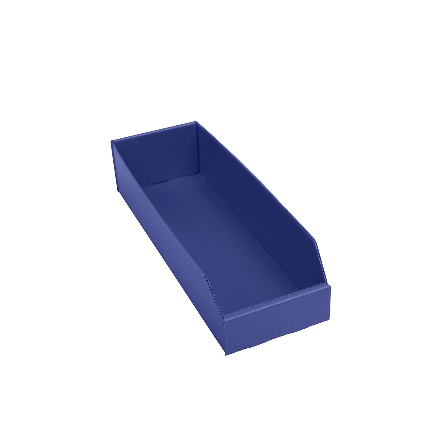 Plastic shelf bin, folding, LxWxH 450 x 150 x 100 mm, blue, pack of 25.