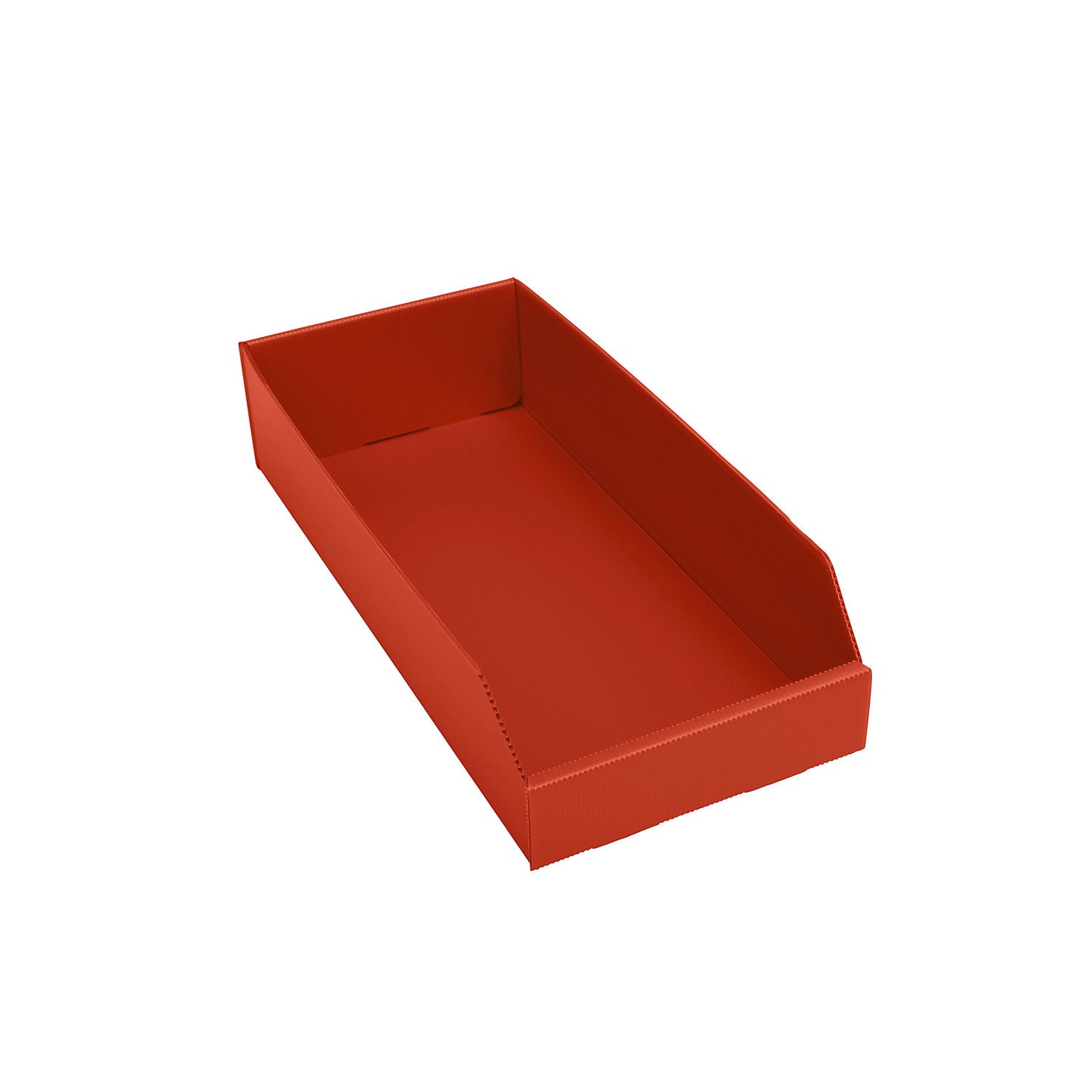 Plastic shelf bin, folding, LxWxH 450 x 200 x 100 mm, red, pack of 25.