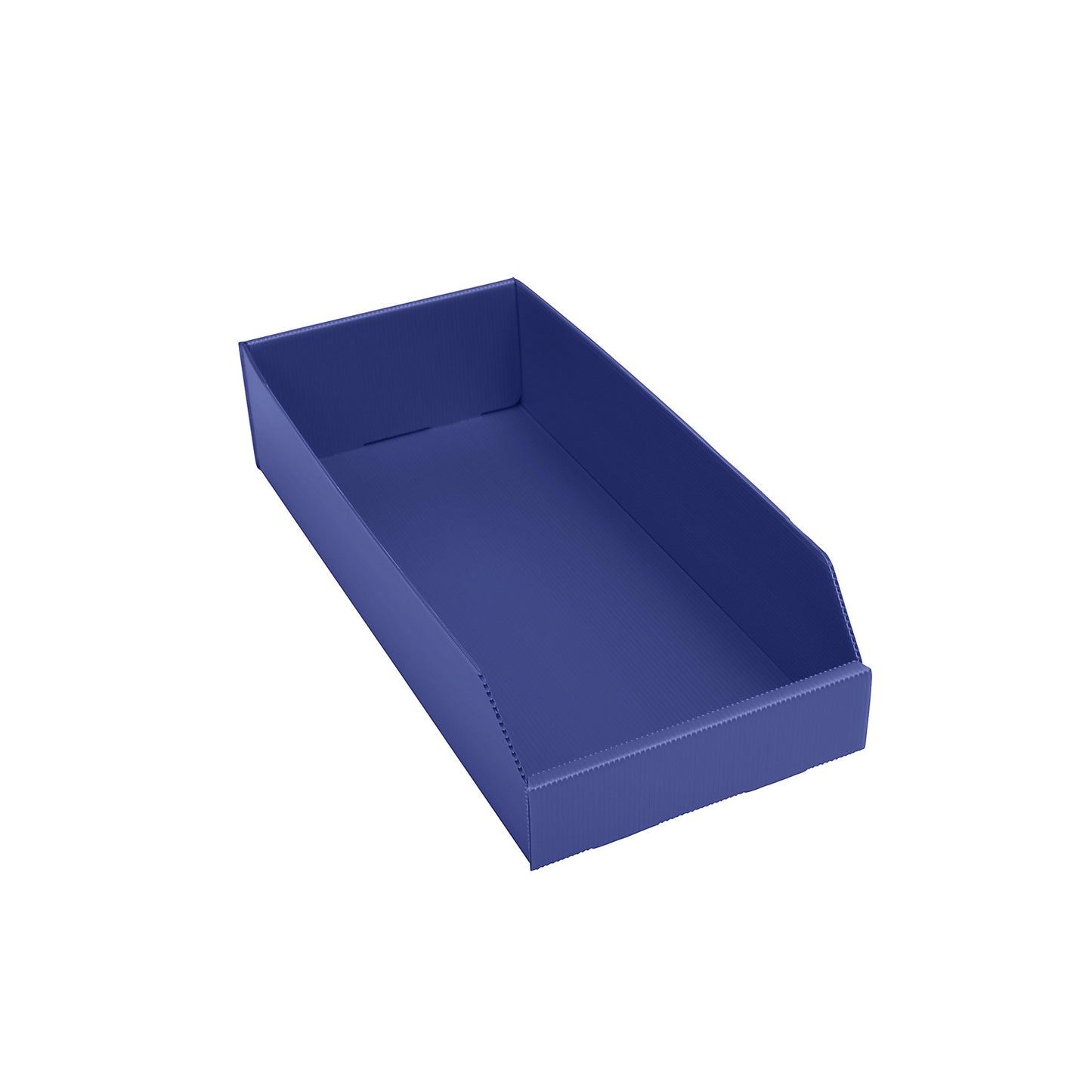 Plastic shelf bin, folding, LxWxH 450 x 200 x 100 mm, blue, pack of 25.