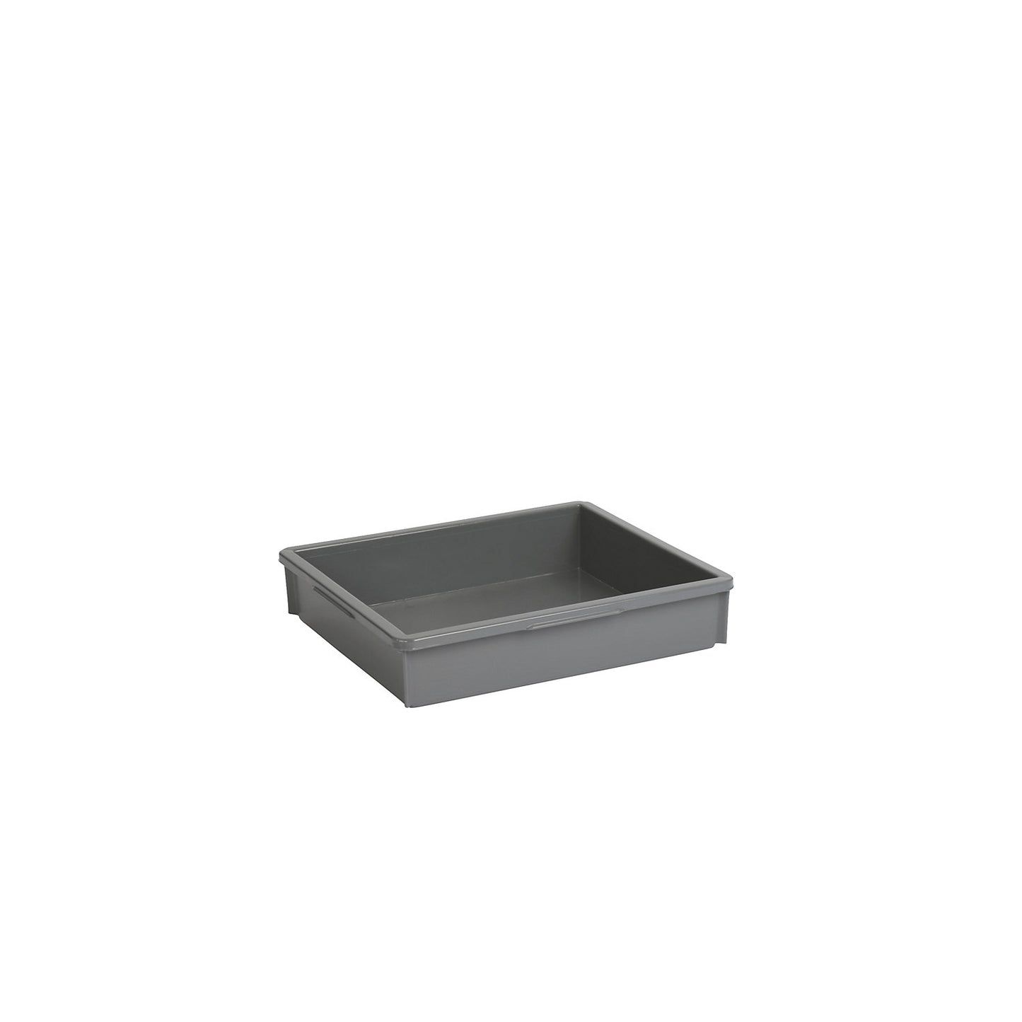 Stacking container made of polyethylene, without reinforcement ribs, capacity 18 l, grey.