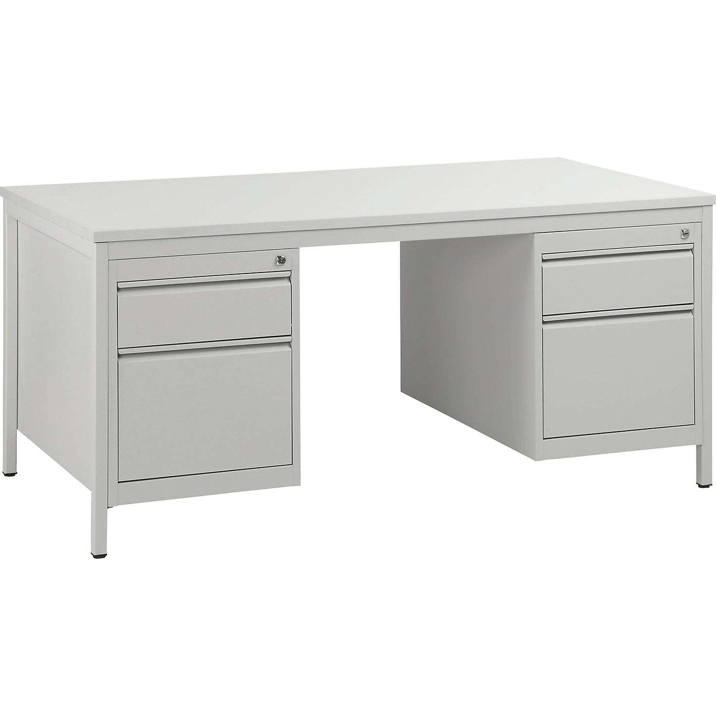 Foreman's desk, light grey, drawers 2 x 140 mm, 2 x 280 mm, WxD 1600 x 800 mm.