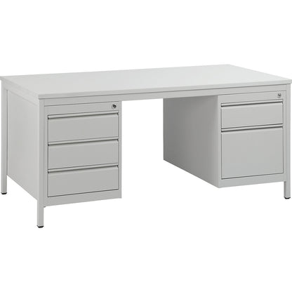 Foreman's desk, light grey, drawers 4 x 140 mm, 1 x 280 mm, WxD 1600 x 800 mm.