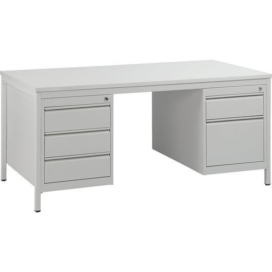 Foreman's desk, light grey, drawers 4 x 140 mm, 1 x 280 mm, WxD 1600 x 800 mm.