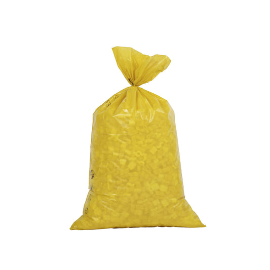 Waste sacks, LDPE, 70 l, 60 µm, WxL 575 x 1000 mm, pack of 250, yellow.