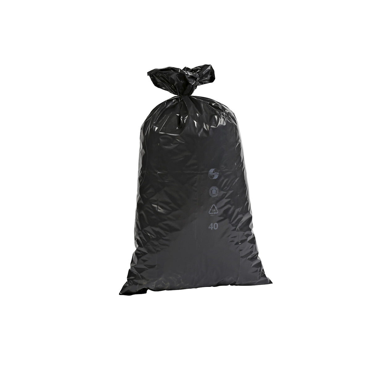 Waste sacks, LDPE, 70 l, 60 µm, WxL 575 x 1000 mm, pack of 250, black.