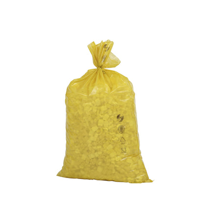 Waste sacks, LDPE, 70 l, 40 µm, WxL 575 x 1000 mm, pack of 250, yellow.
