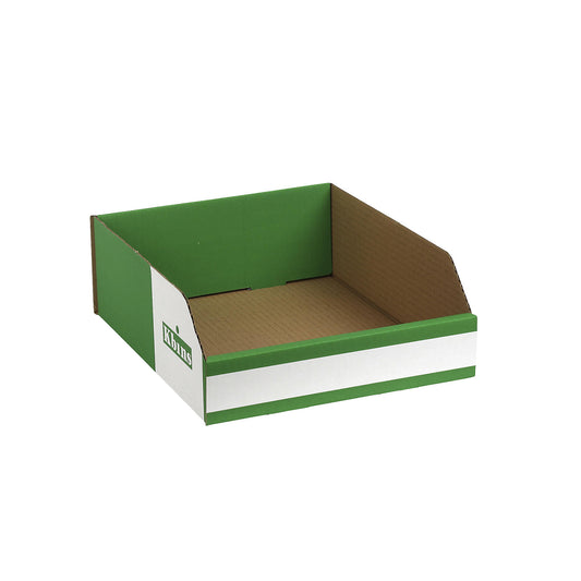 Corrugated storage bin, pack of 50, LxWxH 300x250x100 mm.