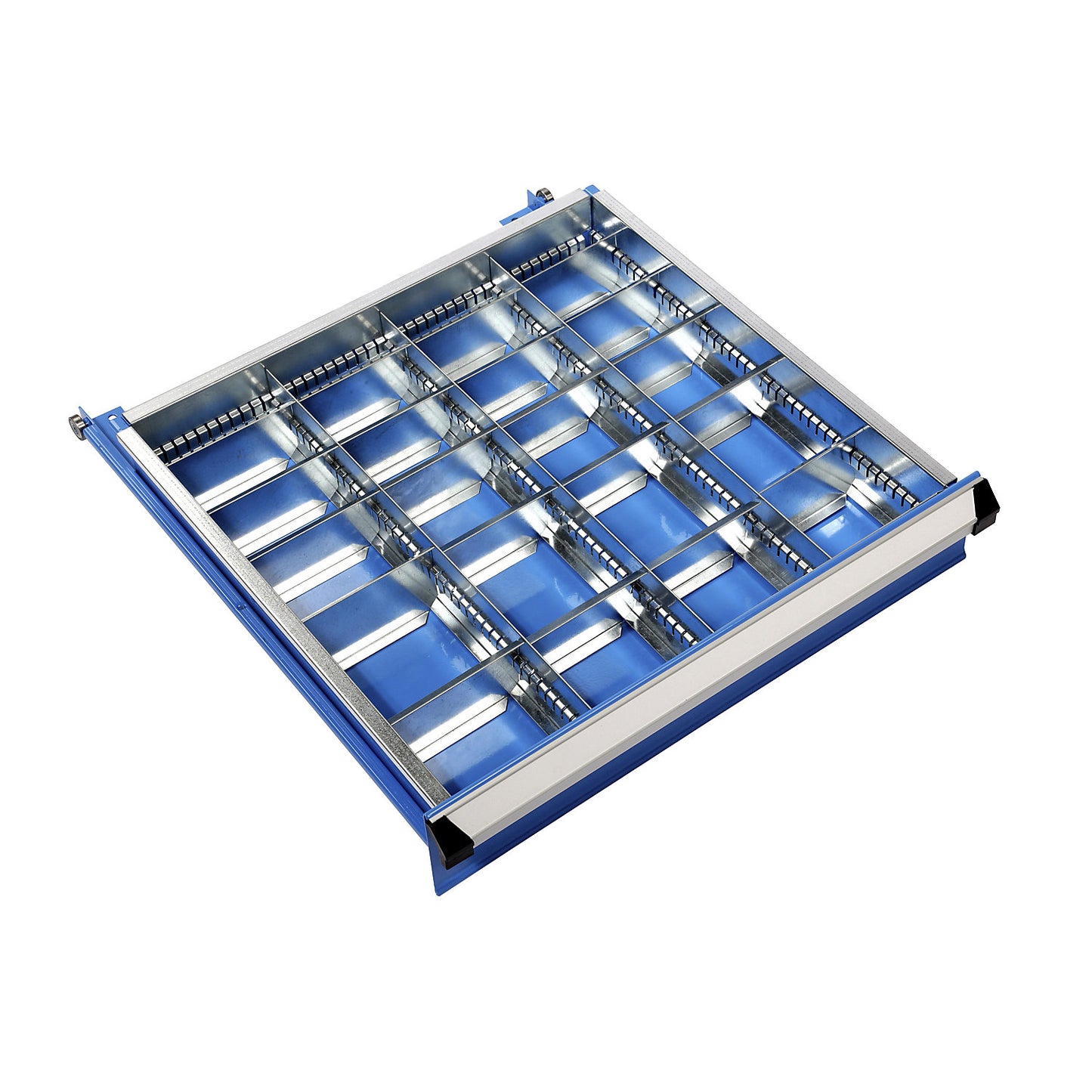 Drawer divider set, 3 longitudinal and 20 cross dividers, for drawer height 100 mm, for cupboard width x depth 1023 x 725 mm.