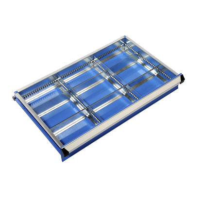 Drawer divider set, cupboard width x depth 700 x 450 mm, height 125 mm, 9 compartments.