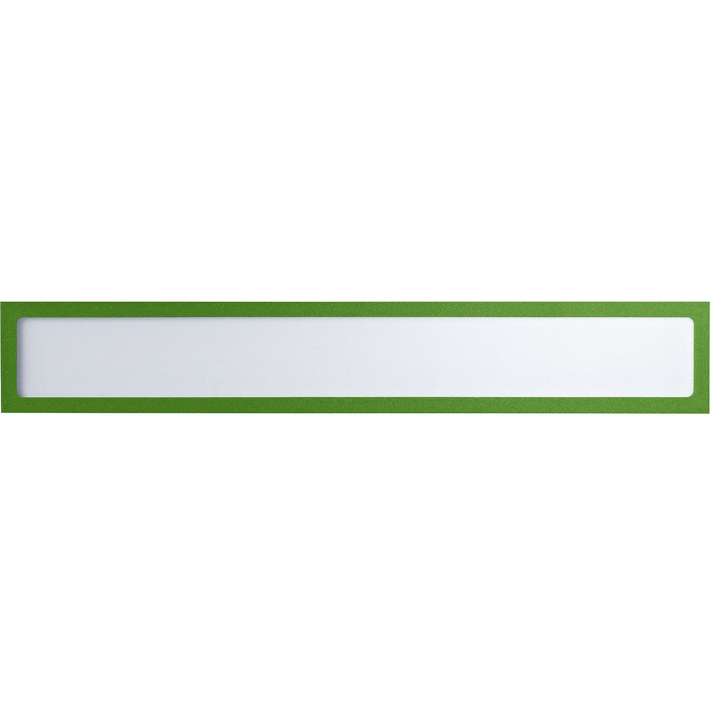 Magnetic display pocket, for headings, A3 landscape / A2 portrait, 435 x 60 mm, green frame, pack of 10.