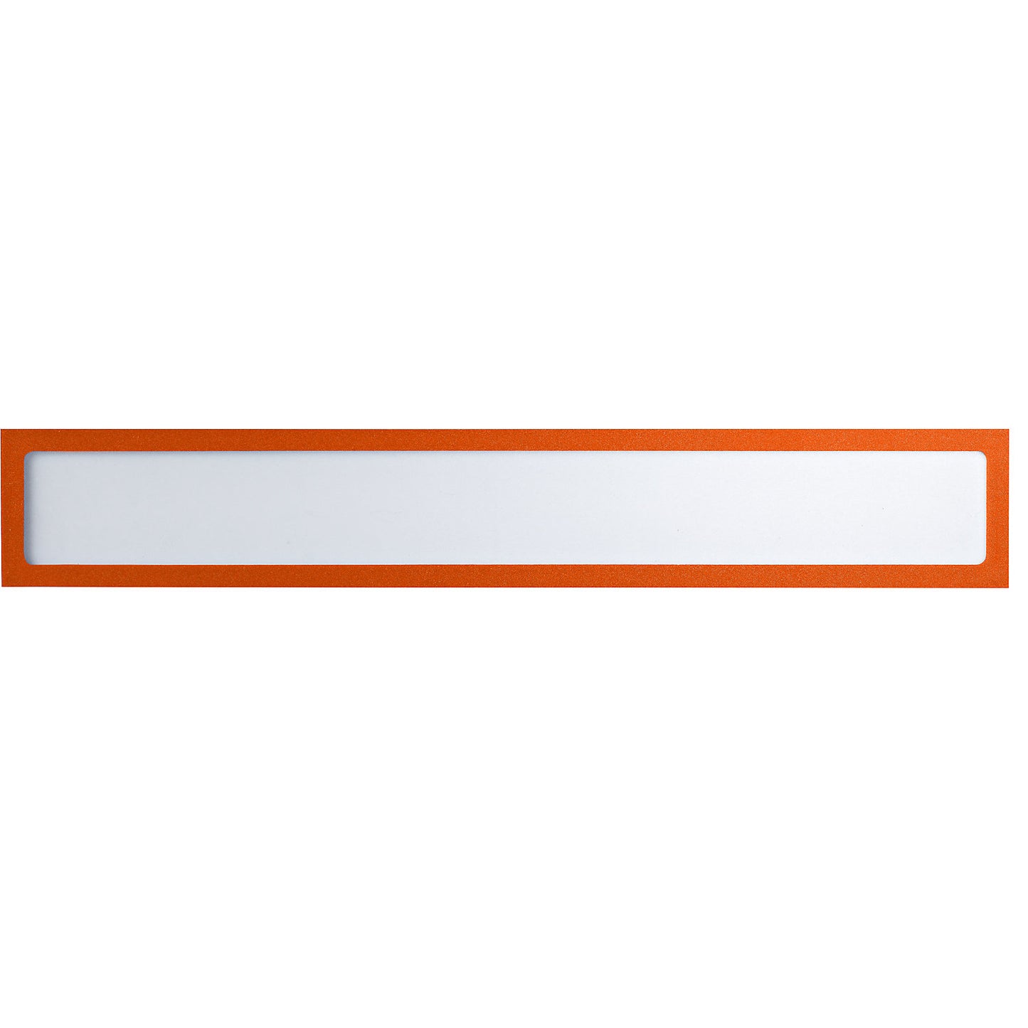Magnetic display pocket, for headings, A3 landscape / A2 portrait, 435 x 60 mm, orange frame, pack of 10.