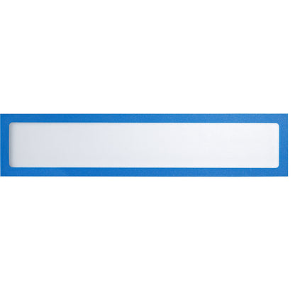 Magnetic display pocket, for headings, A4 landscape / A3 portrait, 312 x 60 mm, blue frame, pack of 10.