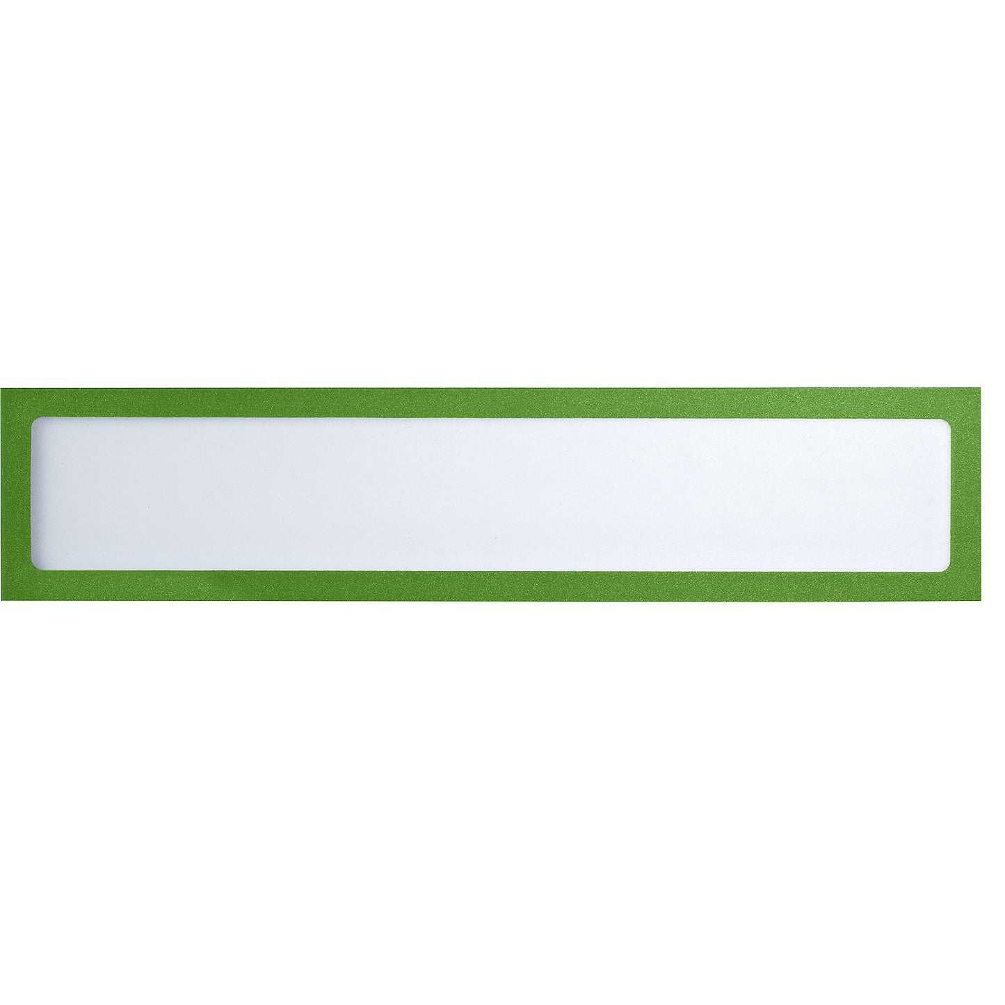 Magnetic display pocket, for headings, A4 landscape / A3 portrait, 312 x 60 mm, green frame, pack of 10.