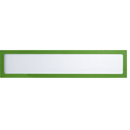 Magnetic display pocket, for headings, A4 landscape / A3 portrait, 312 x 60 mm, green frame, pack of 10.