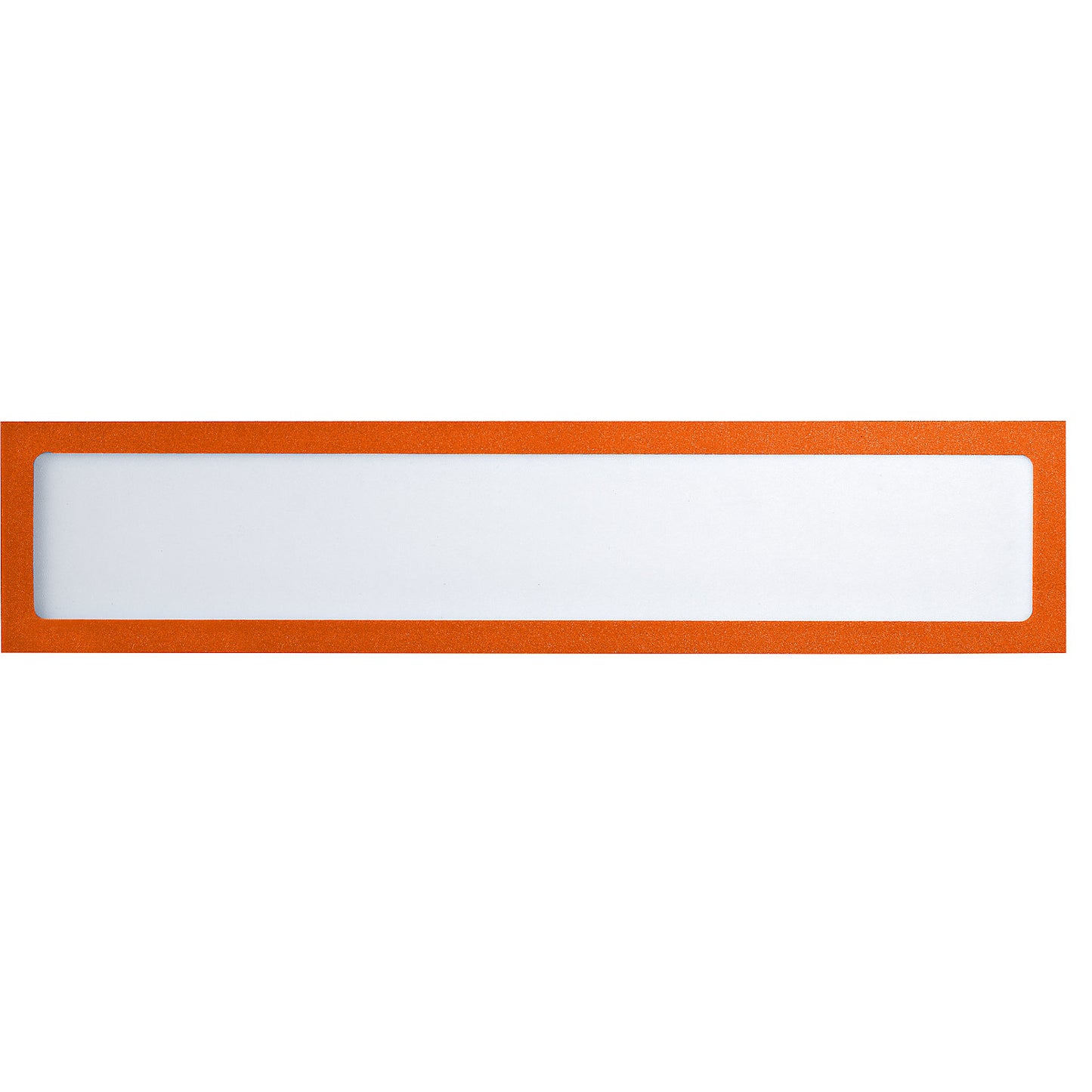 Magnetic display pocket, for headings, A4 landscape / A3 portrait, 312 x 60 mm, orange frame, pack of 10.
