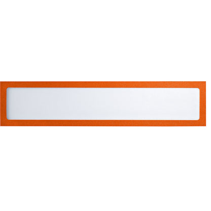 Magnetic display pocket, for headings, A4 landscape / A3 portrait, 312 x 60 mm, orange frame, pack of 10.