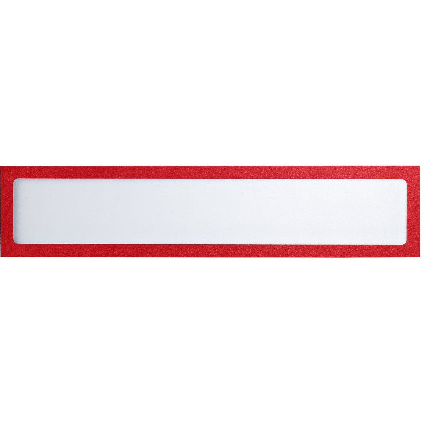 Magnetic display pocket, for headings, A4 landscape / A3 portrait, 312 x 60 mm, red frame, pack of 10.
