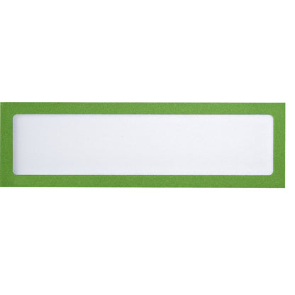 Magnetic display pocket, for headings, A4 portrait / A5 landscape, 225 x 60 mm, green frame, pack of 10.