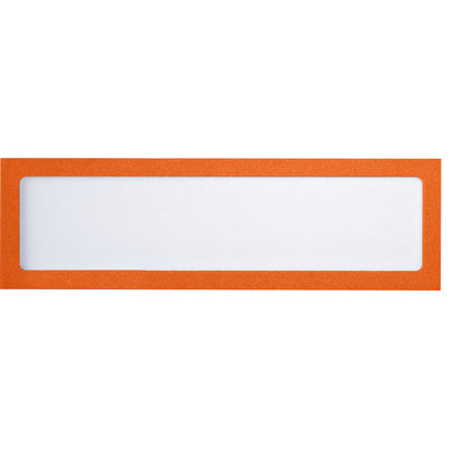 Magnetic display pocket, for headings, A4 portrait / A5 landscape, 225 x 60 mm, orange frame, pack of 10.