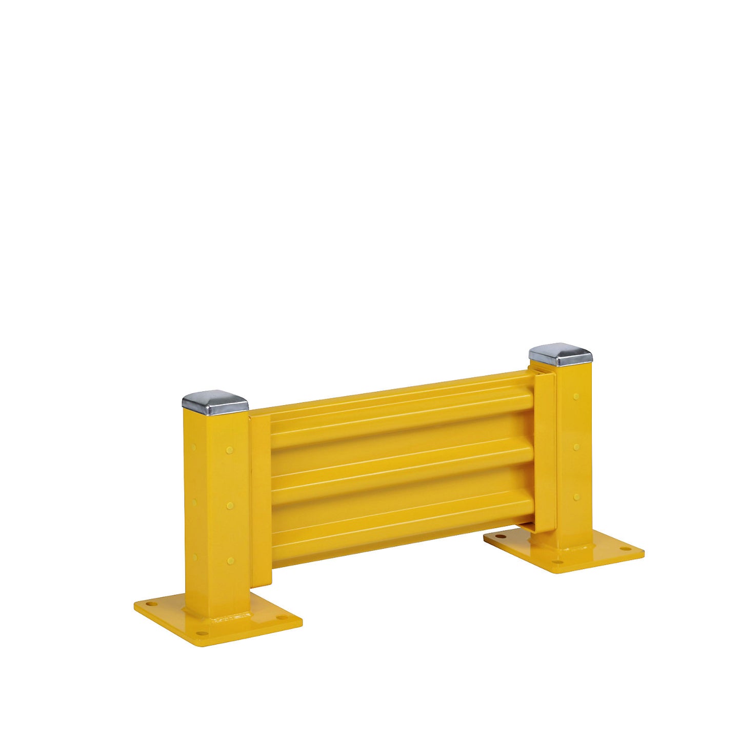 Crash protection wall, height 480 mm, 1 wall section, length 762 mm, standard section incl. 2 posts.