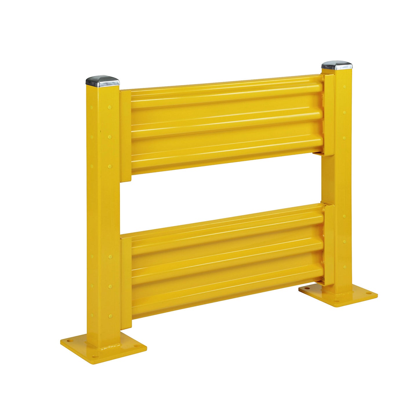 Crash protection wall, height 1090 mm, 2 wall sections, length 1067 mm, standard section incl. 2 posts.
