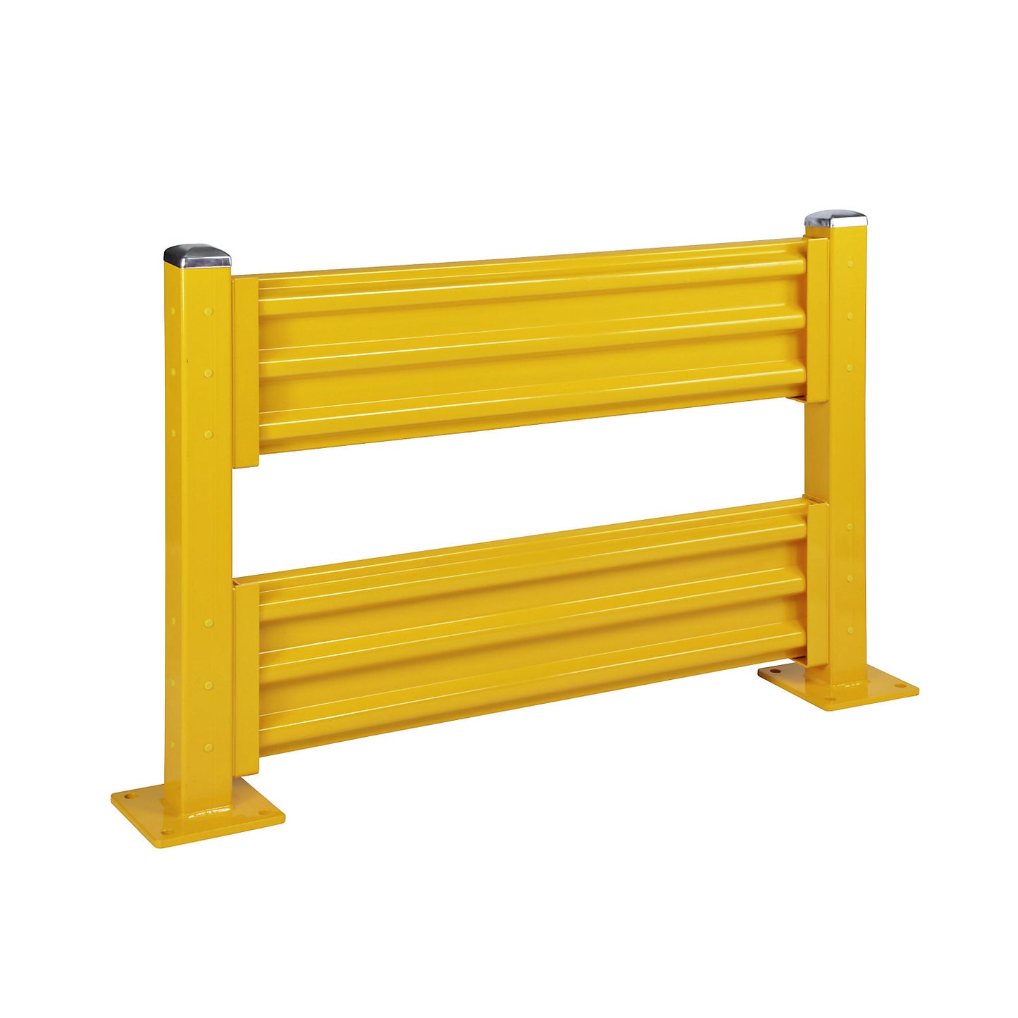 Crash protection wall, height 1090 mm, 2 wall sections, length 1372 mm, standard section incl. 2 posts.