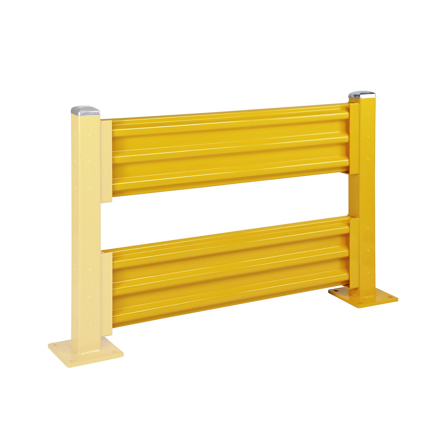 Crash protection wall, height 1090 mm, 2 wall sections, length 1372 mm, extension section incl. 1 post.