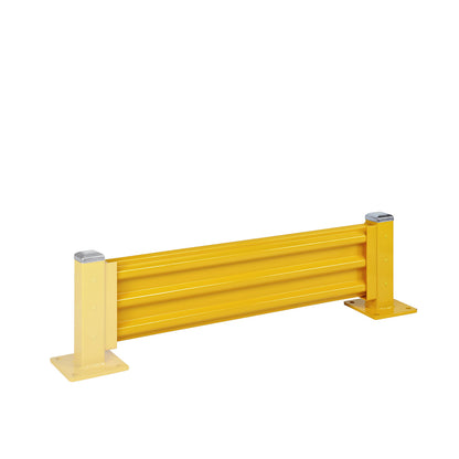 Crash protection wall, height 480 mm, 1 wall section, length 1372 mm, extension section incl. 1 post.