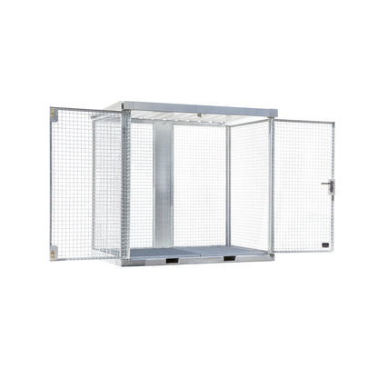 Assembled mesh gas cylinder cage, 60 cylinders with Ø 230 mm, grate floor.