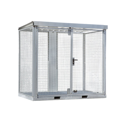 Assembled mesh gas cylinder cage, 60 cylinders with Ø 230 mm, grate floor.