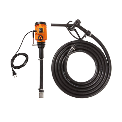 Electric drum pump, 230 V, piston valve.