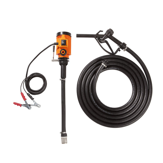 Electric drum pump, 12 V, piston valve.