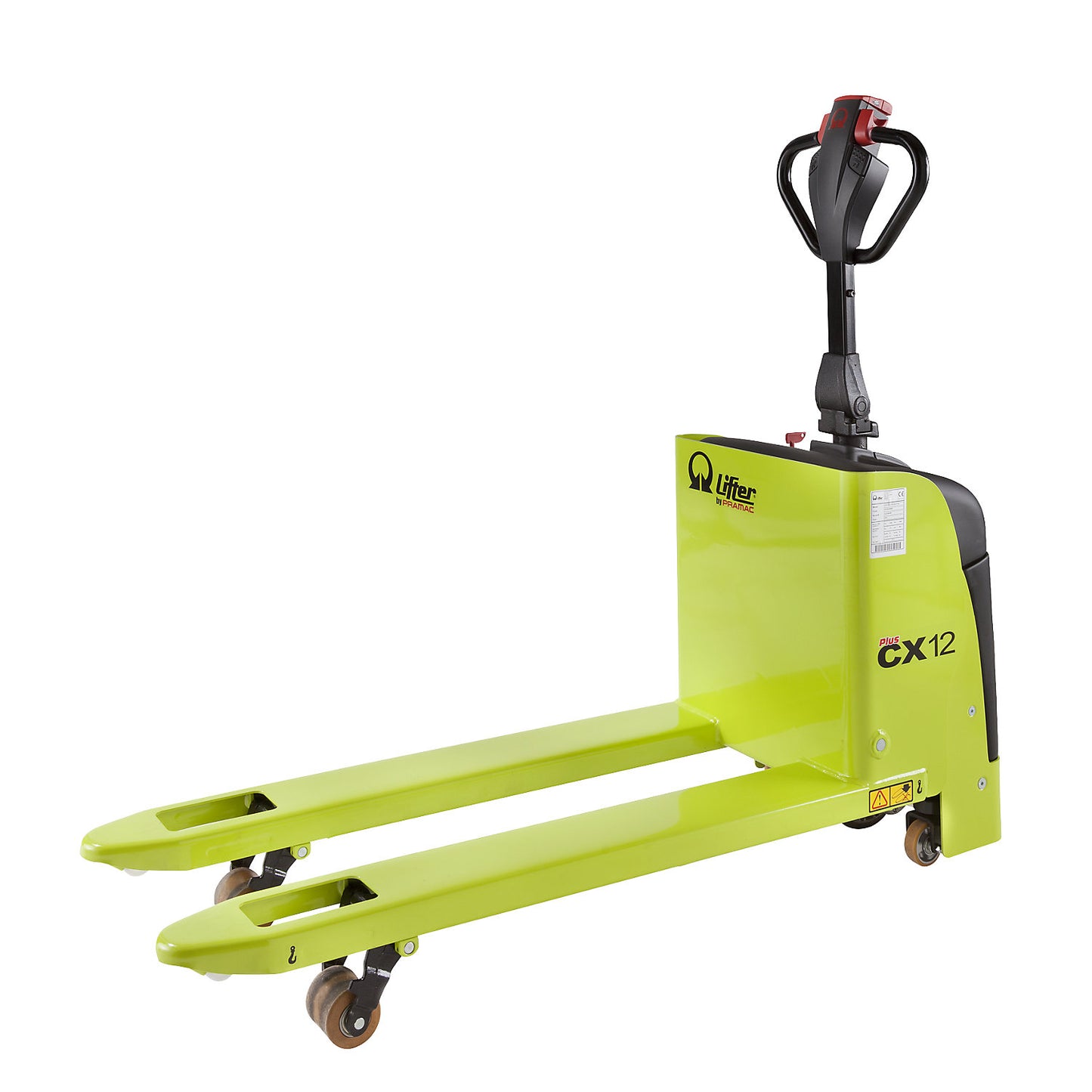 Electric lifting trolley, max. load 1200 kg, fork dimensions LxW 1150 x 520 mm.