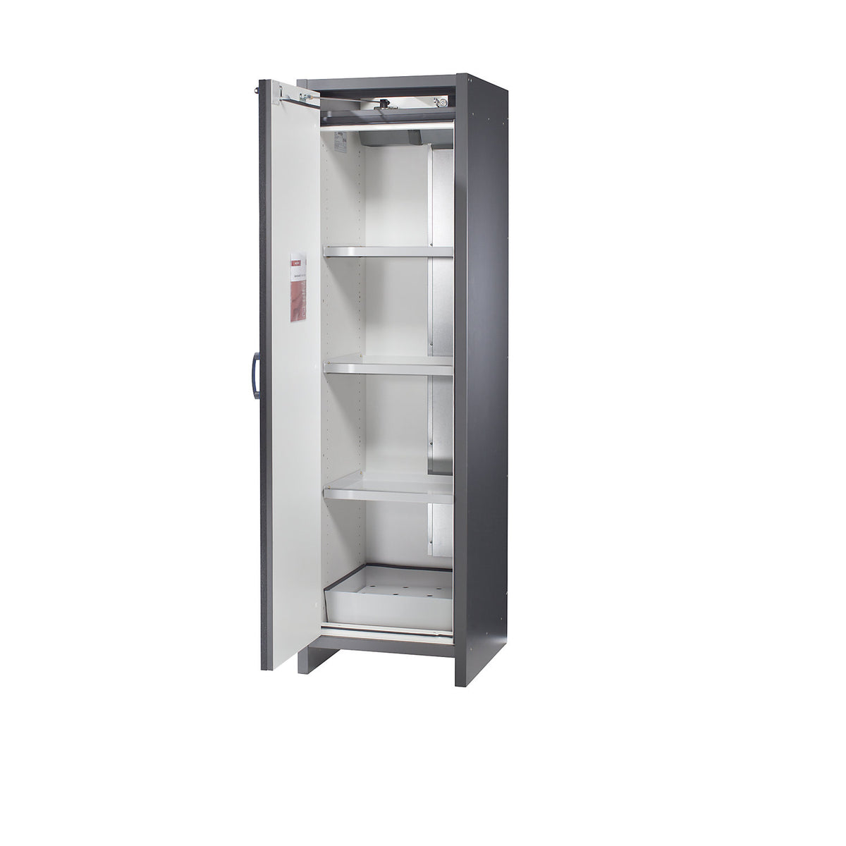 Fire resistant hazardous goods cupboard, type 30, 1-door, width 564 mm, gold yellow.
