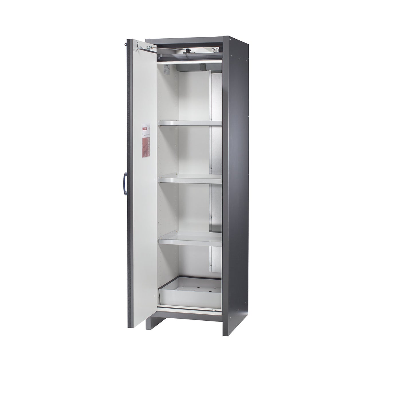 Fire resistant hazardous goods cupboard, type 30, 1-door, width 564 mm, gold yellow.