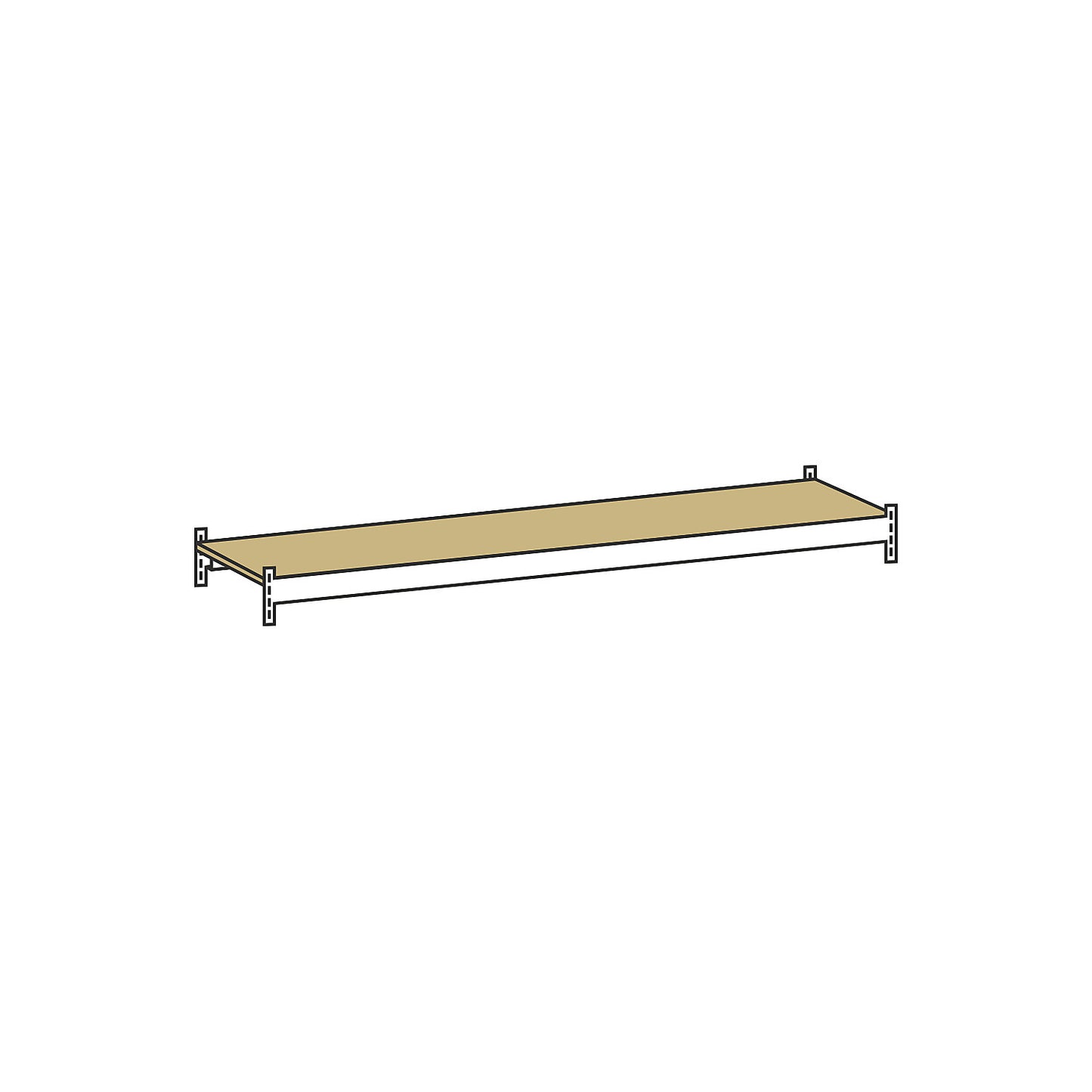 Additional shelf level with moulded chipboard, width 1500 mm, depth 400 mm.