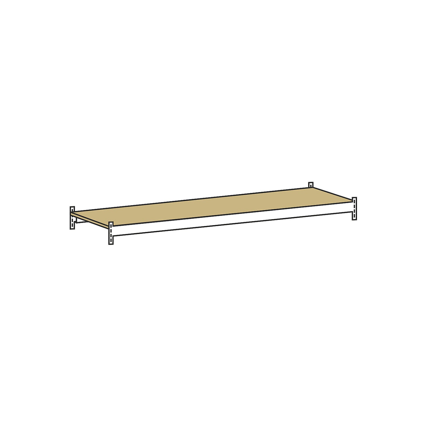 Additional shelf level with moulded chipboard, width 1500 mm, depth 600 mm.