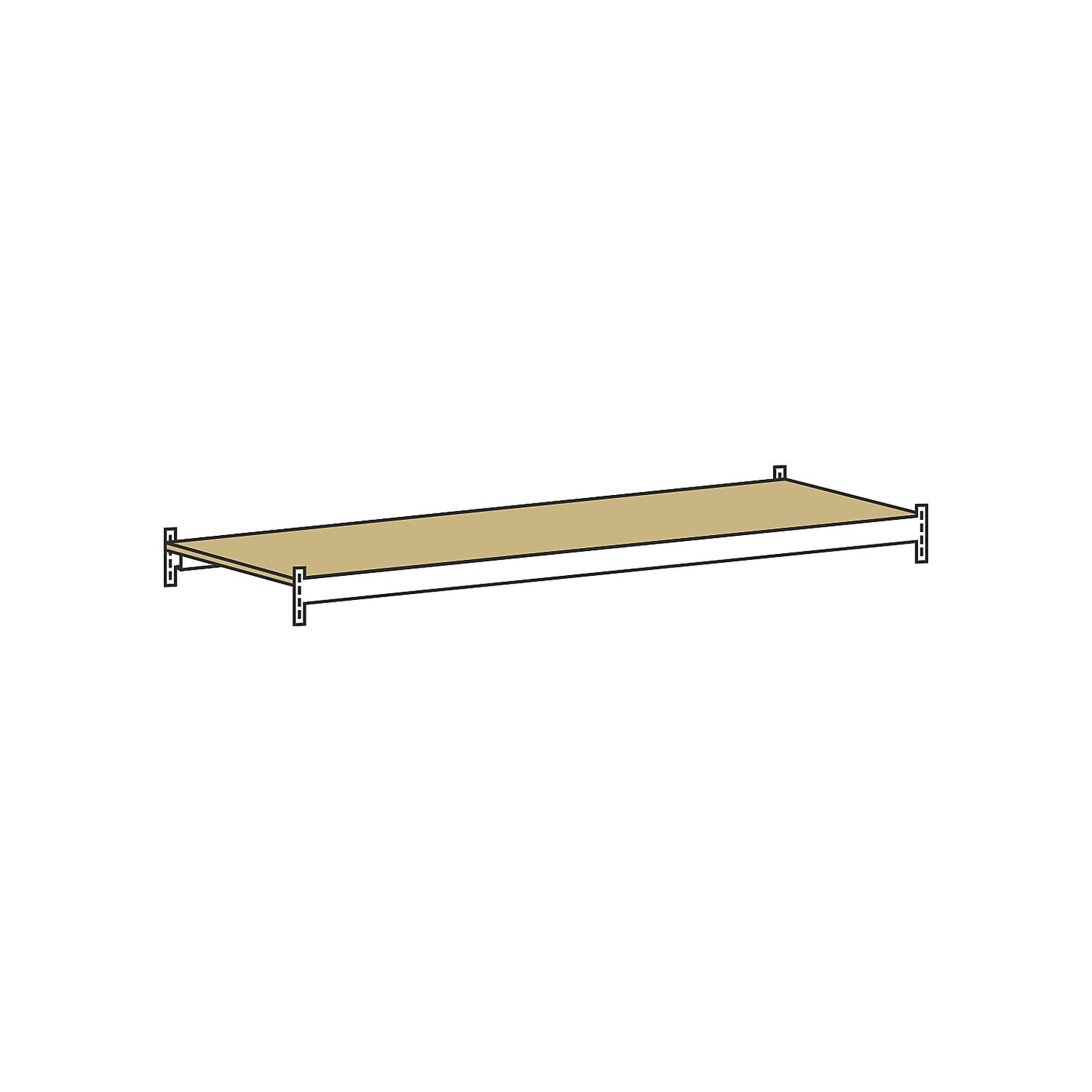 Additional shelf level with moulded chipboard, width 1500 mm, depth 800 mm.
