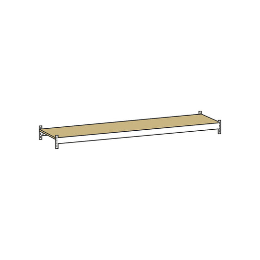 Additional shelf level with moulded chipboard, width 2000 mm, depth 400 mm.