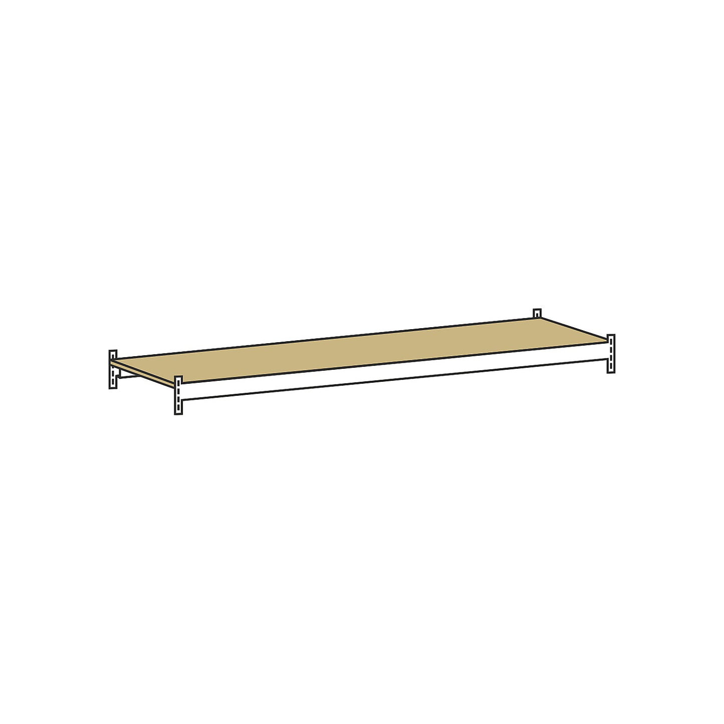 Additional shelf level with moulded chipboard, width 2250 mm, depth 600 mm.